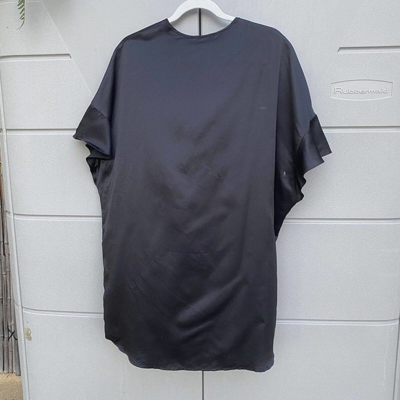 Victoria's Secret Black Robe Coverup Tie Front One Size Night Gown Silky Feel - Picture 3 of 4